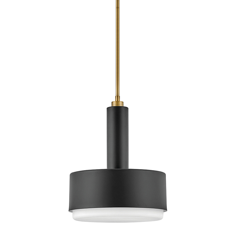 Подвесной светильник цилиндрический с белым плафоном Hinkley Латунь Бронза Белый в Казани | Loft Concept 