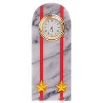 Часы погон МВД подарочные настольные из натурального камня Мрамор Military Clock варинант исполнения - 1 | Loft Concept в Казани