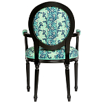 Стул из натурального бука с подлокотниками Ikat Pattern бирюзовый варинант исполнения - 2 | Loft Concept в Казани