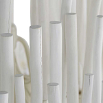 Люстра белая с несколькими ярусами деревянных палочек Bright Wooden Chandelier варинант исполнения - 10 | Loft Concept в Казани