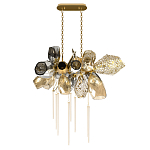 Люстра подвесная с 18-ю стеклянными плафонами с вертикальными подвесками Gilded Mirage  варинант исполнения - 2 | Loft Concept в Казани