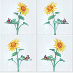 Плитка с узором Подсолнух варинант исполнения - 1 | Loft Concept в Казани