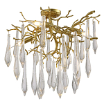 Люстра потолочная с прозрачными стеклянными подвесками в форме капель Droplet Chandelier варинант исполнения - 3 | Loft Concept в Казани