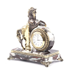 Часы настольные бронзовые с декором в виде коня Horse Stone Clock варинант исполнения - 8 | Loft Concept в Казани