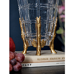 Ваза из прозрачного стекла с бронзовыми ножками и фигурками попугаев Eden Garden porcelain and bronze варинант исполнения - 4 | Loft Concept в Казани