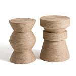 Приставной стол с отделкой из джута Juti D30 см варинант исполнения - 5 | Loft Concept в Казани