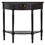 Консоль полукруглая из массива березы с ящиком и полкой в стиле прованс Vintage варинант исполнения - 1 | Loft Concept в Казани