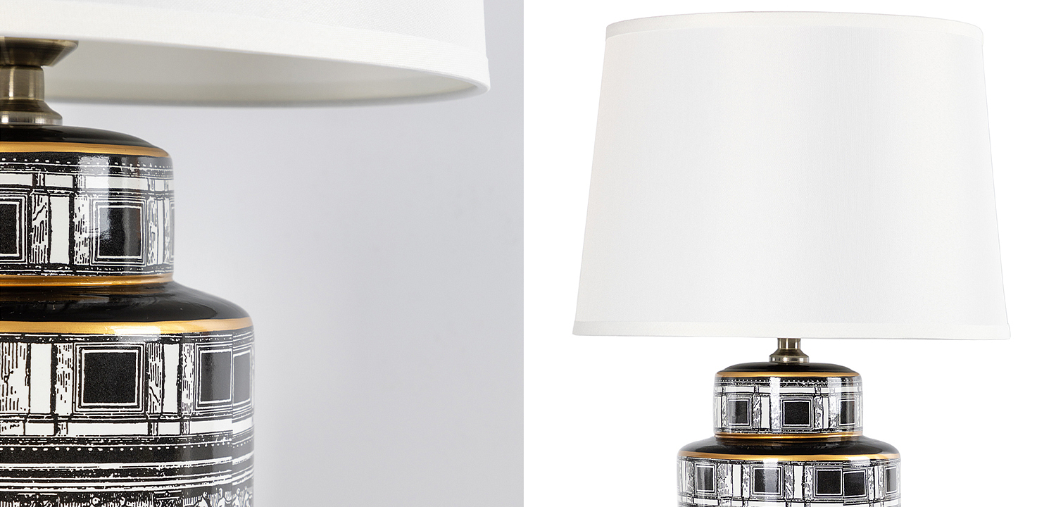 Настольная лампа Old Town Lampshade Black White Настольная лампа Old Town Lampshade Black White - Loft-Concept в Казани