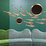 Обои с вышивкой ручной работы Deco Fish Original colourway варинант исполнения - 1 | Loft Concept в Казани