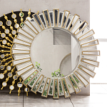 Зеркало круглое с лучами из зеркальных фацетов Silver Facet варинант исполнения - 2 | Loft Concept в Казани