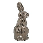 Статуэтка заяц из текстурированной терракоты и покрытый глянцевой краской под бронзу Rabbit Charm  варинант исполнения - 1 | Loft Concept в Казани