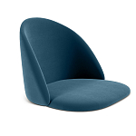 Барный стул со спинкой и металлической подставкой на 4-х деревянных ножках Синий Велюр Vendramin Chair варинант исполнения - 2 | Loft Concept в Казани