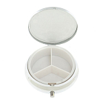 Таблетница карманная круглая с 3-мя отделениями и накладкой из натурального камня Апатит Голубой Silver Stone Pillboxes варинант исполнения - 3 | Loft Concept в Казани