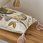 Чехол на подушку с кисточками и вышивкой птиц Ethnic mix Birds Rect варинант исполнения - 5 | Loft Concept в Казани