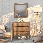 Зеркало квадратное c деревянной рамой из массива дуба Tasteful Furniture варинант исполнения - 2 | Loft Concept в Казани