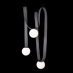 Подвесной светильник с серыми кожаными ремнями и белыми стеклянными плафонами в виде шаров Flos Wireline Lighting варинант исполнения - 4 | Loft Concept в Казани