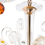 Люстра с 8-ю лампочками и изогнутыми прозрачными элементами из стекла Twisted Glass Candles Chandelier варинант исполнения - 3 | Loft Concept в Казани