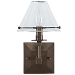 Бра с прозрачным стеклянным абажуром в форме конуса Bartolomeo Bronze варинант исполнения - 3 | Loft Concept в Казани