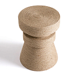 Приставной стол с отделкой из джута Juti D35 см варинант исполнения - 3 | Loft Concept в Казани