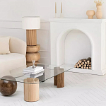 Дизайнерский журнальный стол с прозрачной столешницей и ножками в форме геометрических фигур Pytusin варинант исполнения - 3 | Loft Concept в Казани