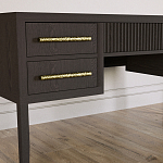 Большой Рабочий стол Primo с 5 выдвижными ящиками Темный орех варинант исполнения - 4 | Loft Concept в Казани