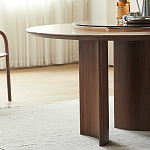 Стол обеденный круглый с двойной столешницей Walnut Wood Table варинант исполнения - 7 | Loft Concept в Казани