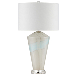 Настольная лампа стеклянная с тканевым абажуром Edges варинант исполнения - 4 | Loft Concept в Казани