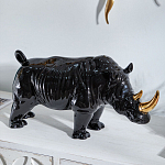 Статуэтка черный носорог с золотыми рогами Golden Horned Black Rhino варинант исполнения - 5 | Loft Concept в Казани