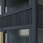 Витрина Primo со стеклянными фасадами и 2 ящиками Черный дуб варинант исполнения - 6 | Loft Concept в Казани