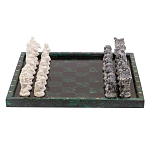 Шахматы Русские сказки с доской из натурального камня Змеевик Decorative Thematic Chess варинант исполнения - 1 | Loft Concept в Казани