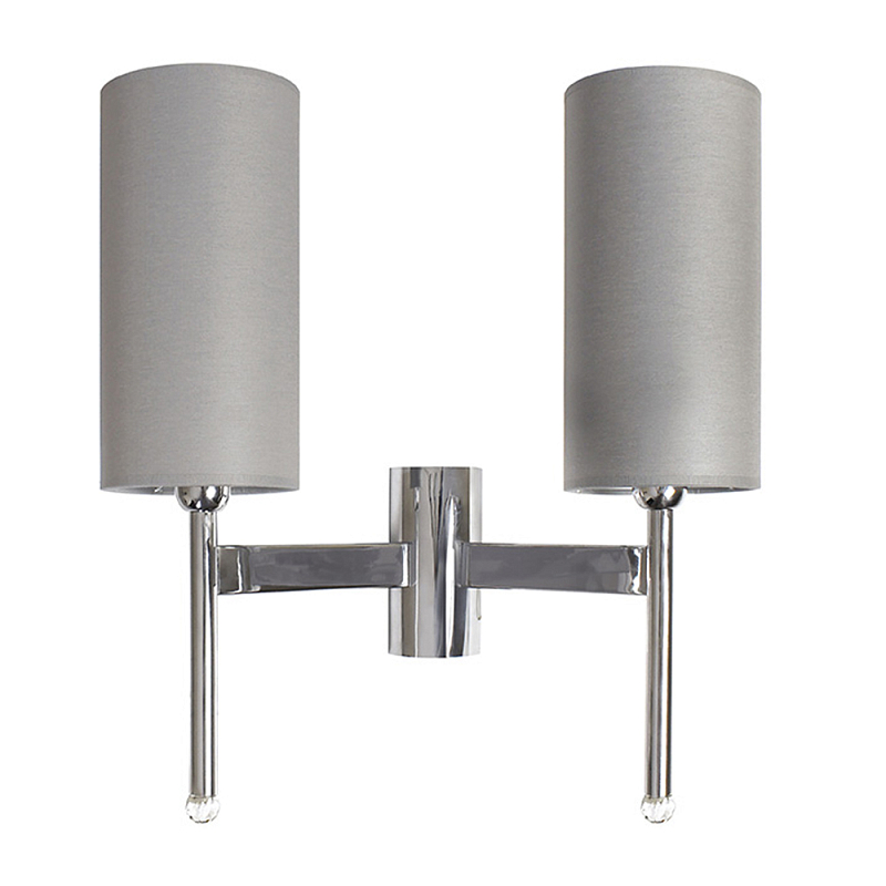 Бра с 2-мя серыми цилиндрическими абажурами Natural Concepts Серый в Казани | Loft Concept 