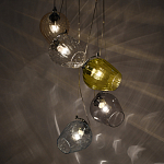 Люстра каскадная с 5-ю разноцветными стеклянными плафонами Kaleido варинант исполнения - 4 | Loft Concept в Казани