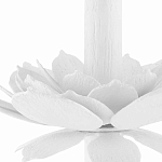 Торшер с декором в виде белого цветка магнолии на каркасе и черным абажуром White Magnolia варинант исполнения - 2 | Loft Concept в Казани