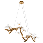 Люстра подвесная линейная с прозрачными стеклянными птичками на ветвях Serip Voa варинант исполнения - 4 | Loft Concept в Казани