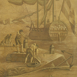 Обои ручная роспись Views of Italy Sepia варинант исполнения - 2 | Loft Concept в Казани