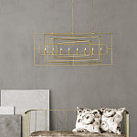 Люстра золотая из пересекающихся прямоугольных элементов Thin Intersecting Rectangles варинант исполнения - 3 | Loft Concept в Казани