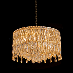Люстра круглая с хрустальными подвесками на золотистом каркасе Roul Crystal Light варинант исполнения - 3 | Loft Concept в Казани