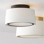 Потолочный светильник с круглым хлопковым абажуром Frosted Diffuser варинант исполнения - 2 | Loft Concept в Казани