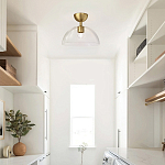 Потолочный светильник с широким полусферическим плафоном из прозрачного стекла Alora Mood варинант исполнения - 5 | Loft Concept в Казани