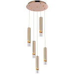 Подвесной светильник Metal Acrylic Tube Five Gold Hanging Lamp варинант исполнения - 2 | Loft Concept в Казани