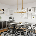 Люстра прямоугольная цвета латунь с прозрачными рифлеными цилиндрическими плафонами Kichler варинант исполнения - 8 | Loft Concept в Казани