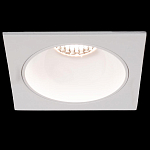 Встраиваемый спот светодиодный квадаратный белого цвета с круглым углублением Ombra Lux  варинант исполнения - 1 | Loft Concept в Казани