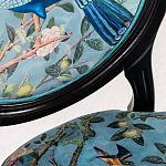 Стул из массива бука бирюзовый с изображением птиц в саду Turquoise Chinoiserie Bird Chair варинант исполнения - 2 | Loft Concept в Казани