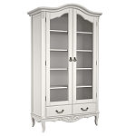 Шкаф книжный белый из массива бука с 5-ю полками и 2-мя ящиками в стиле прованс White Provence варинант исполнения - 1 | Loft Concept в Казани