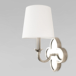 Бра с белым текстильным абажуром и декоративным основанием в виде четырехлистника с зеркальной вставкой Vitorino варинант исполнения - 20 | Loft Concept в Казани