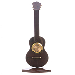 Часы настольные в виде гитары из натурального камня Обсидиан Stone Clock варинант исполнения - 3 | Loft Concept в Казани