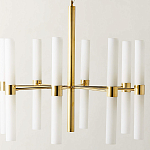 Люстра золотая с 16-ю тонкими цилиндрическими плафонами Shoulders варинант исполнения - 1 | Loft Concept в Казани