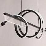 Люстра линейная черного цвета с волнообразным металлическим элементом Luke Lampco Tracer Lamp варинант исполнения - 7 | Loft Concept в Казани