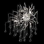 Бра с лучеобразным основанием и подвесками из прозрачного стекла в виде длинных капель Droplet Chandelier варинант исполнения - 12 | Loft Concept в Казани