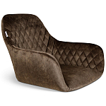 Барный стул со спинкой и подлокотниками на 4-х черных ножках Douglas Rhombus Коричневый Велюр варинант исполнения - 2 | Loft Concept в Казани